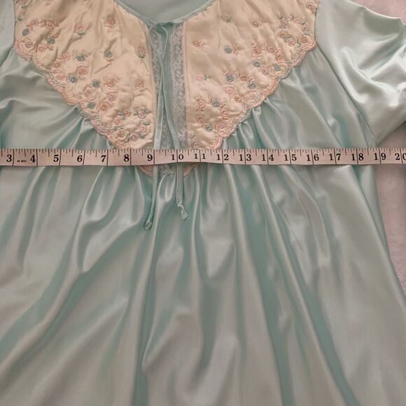 Apostrophe Gown Size 8 Vintage Deadstock Blue Lace Romantic Ruffle Bell Sleeves - Picture 9 of 10